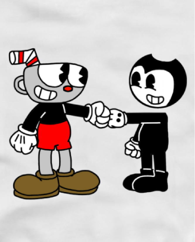 Marškinėliai Cuphead and bendy
